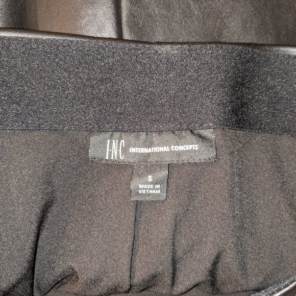 INC Vegan Black Leather Mini Skirt - Picture 3 of 4